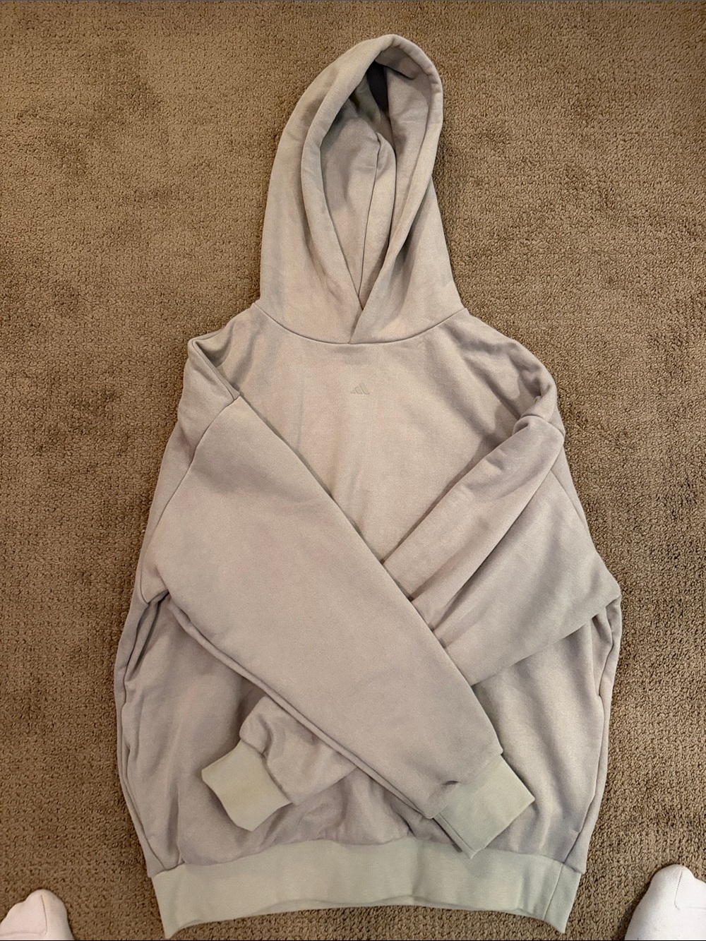 adidas Beige Basketball Logo Hoodie